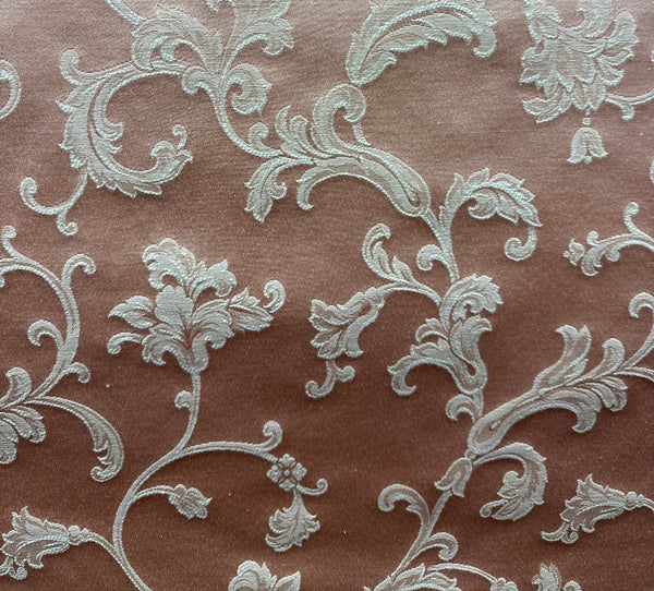 Decorative floral pattern on a textured fabric background