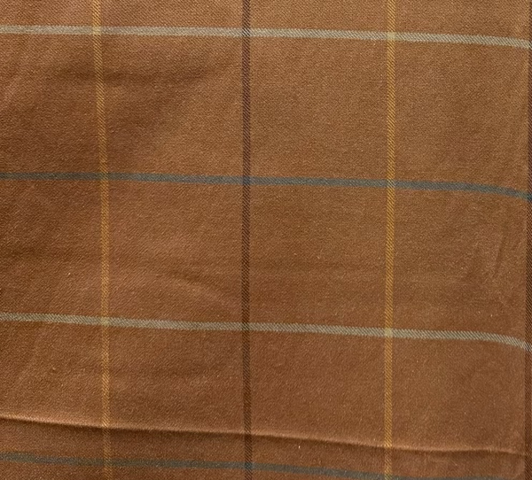 Brown fabric with a plaid pattern
