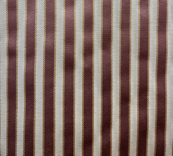 Striped fabric with brown and beige vertical stripes on a plain background